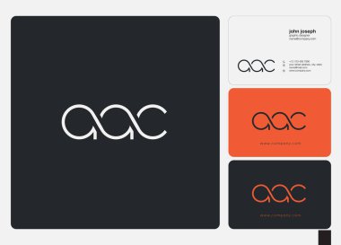 Logo Aac, kartvizit için şablon mektup 