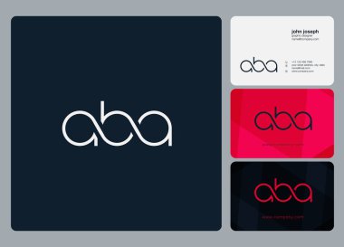 Logo Aba, kartvizit için şablon mektup 