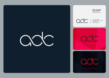 Letters logo Adc, template for business card  clipart