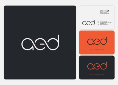 Logo Aed, kartvizit için şablon mektup 