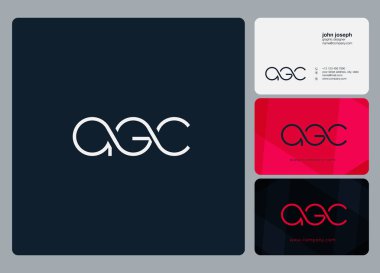 Logo Agc, kartvizit için şablon mektup 