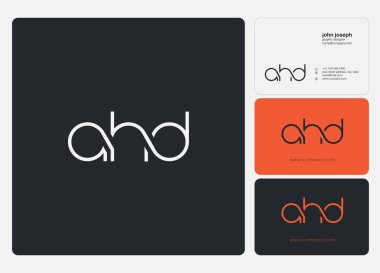 Logo Ahd, kartvizit için şablon mektup 