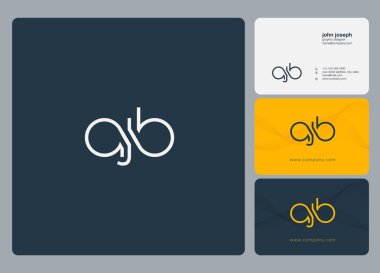 Logo Ajb, kartvizit için şablon mektup 