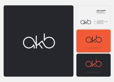 Logo Akb, kartvizit için şablon mektup 
