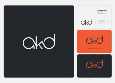 Logo Akd, kartvizit için şablon mektup 