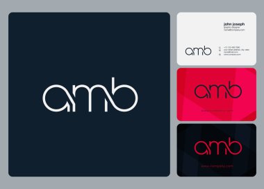 Logo Amb, kartvizit için şablon mektup 