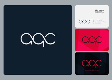 Logo Aqc, kartvizit için şablon mektup 