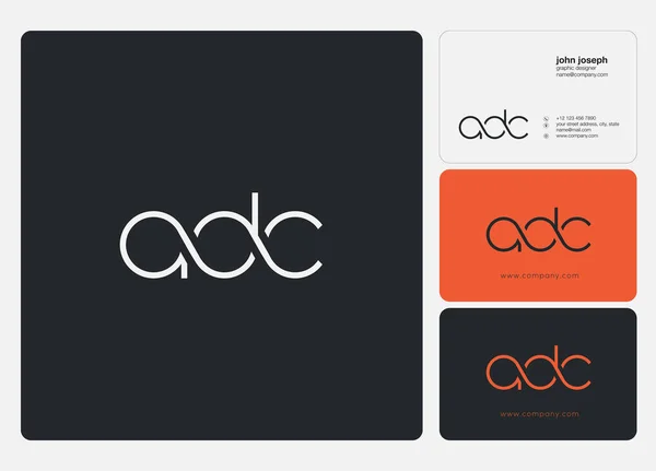 Brieven Logo Adc Sjabloon Voor Visitekaartjes — Stockvector