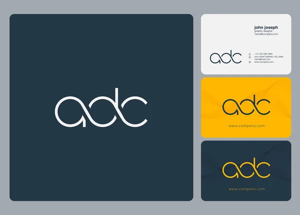 Cartas Logotipo Adc Modelo Para Cartão Visita —  Vetores de Stock