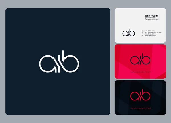 Letters Logo Aib Template Business Card — Stock Vector
