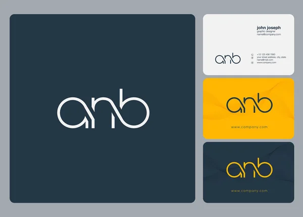 Letters Logo Anb Template Business Card — Stock Vector