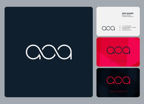 Letters Logo Aoa Template Business Card — Stock Vector