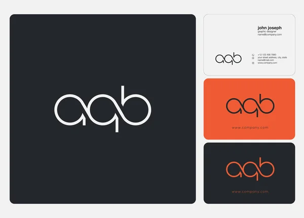 Letras Logo Aqb Plantilla Para Tarjeta Visita — Vector de stock