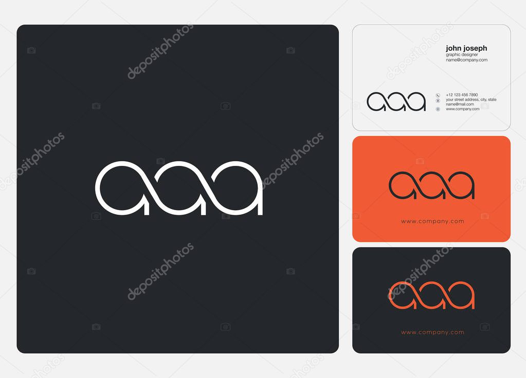 Letters logo Aaa, template for business card