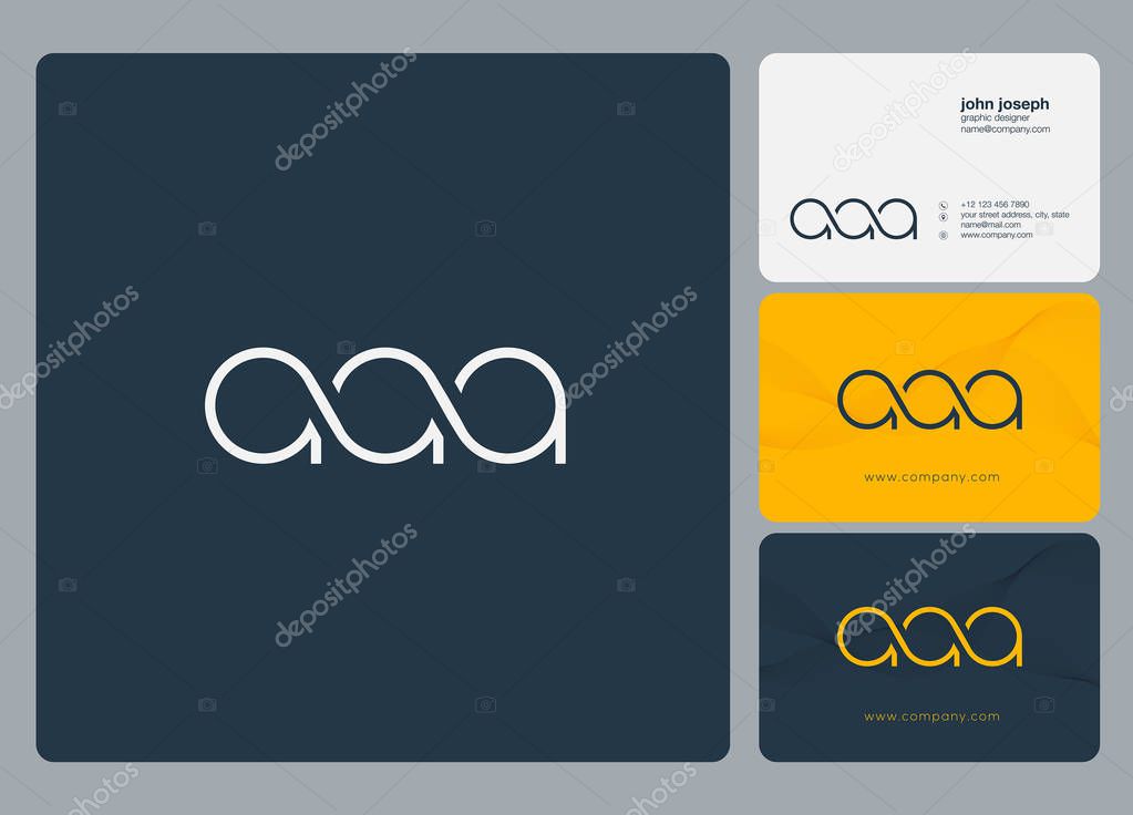 Letters logo Aaa, template for business card