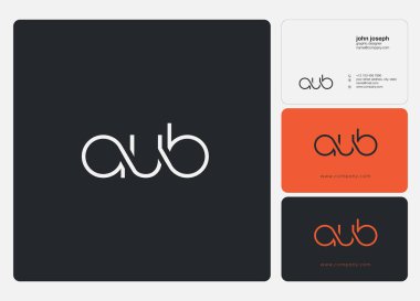 Logo Aub, kartvizit için şablon mektup 