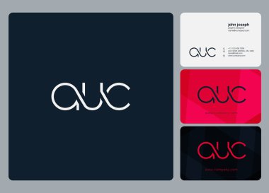 Logo Auc, kartvizit için şablon mektup 