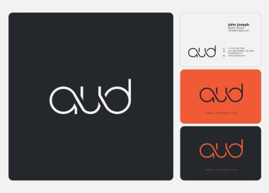 Logo Aud, kartvizit için şablon mektup 