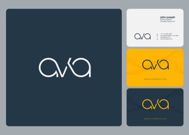 Letters logo Ava, template for business card  clipart