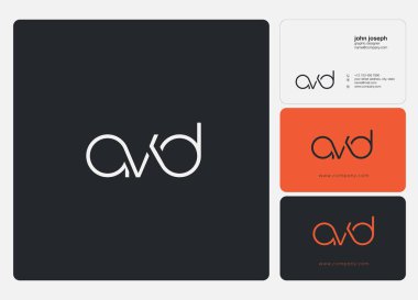 Logo Avd, kartvizit için şablon mektup 