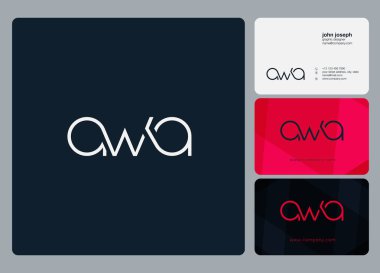 Logo Awa, kartvizit için şablon mektup 