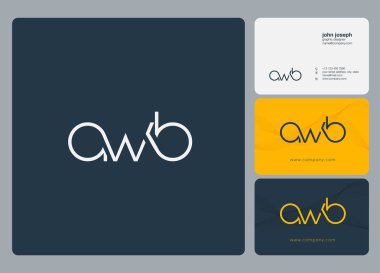 Logo Awb, kartvizit için şablon mektup 