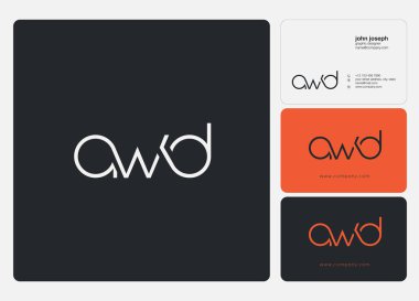Logo Awd, kartvizit için şablon mektup 