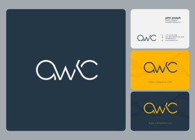 Logo Awc, kartvizit için şablon mektup 