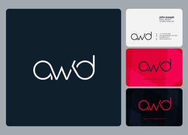Logo Awd, kartvizit için şablon mektup 