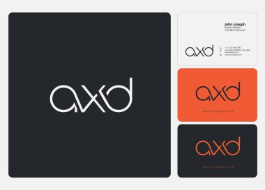 Logo Axd, kartvizit için şablon mektup 