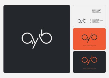 Logo Ayb, kartvizit için şablon mektup 