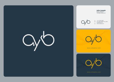 Logo Ayb, kartvizit için şablon mektup 