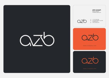 Logo Azb, kartvizit için şablon mektup 