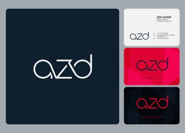 Logo Azd, kartvizit için şablon mektup 