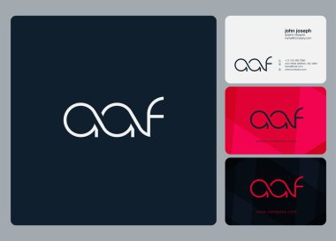 Logo Aaf, kartvizit için şablon mektup 