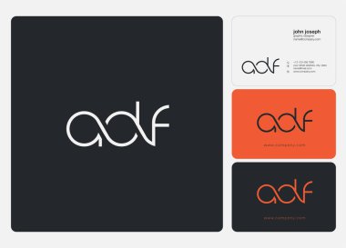Logo Adf, kartvizit için şablon mektup 