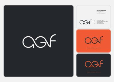 Logo Agf, kartvizit için şablon mektup 