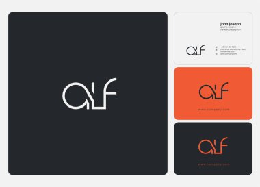 Logo Alf, kartvizit için şablon mektup 