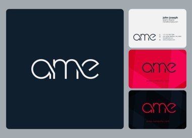 Logo Ame, kartvizit için şablon mektup 