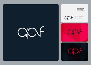 Logo Apf, kartvizit için şablon mektup 