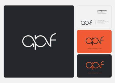Logo Apf, kartvizit için şablon mektup 
