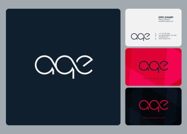 Logo Aqe, kartvizit için şablon mektup 