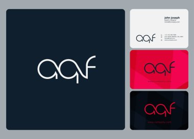 Logo Aqf, kartvizit için şablon mektup 