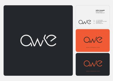 Logo Awe, kartvizit için şablon mektup 