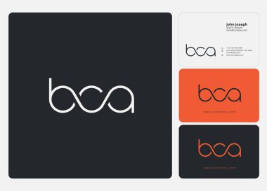 Logo Bca, kartvizit için şablon mektup 