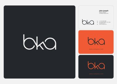 Logo Bka, kartvizit için şablon mektup 