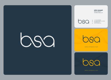Logo Bsa, kartvizit için şablon mektup 