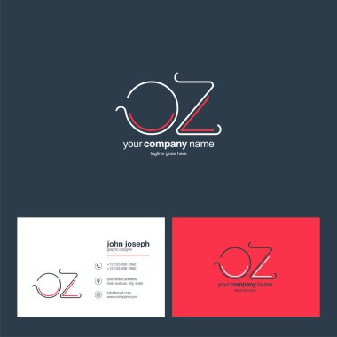 Logo Oz, kartvizit için şablon mektup 