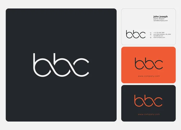 Cartas Logotipo Modelo Bbc Para Cartão Visita — Vetor de Stock
