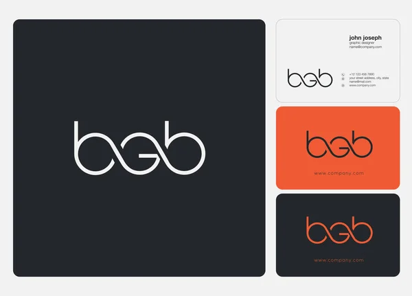 Cartas Logotipo Modelo Bgb Para Cartão Visita — Vetor de Stock